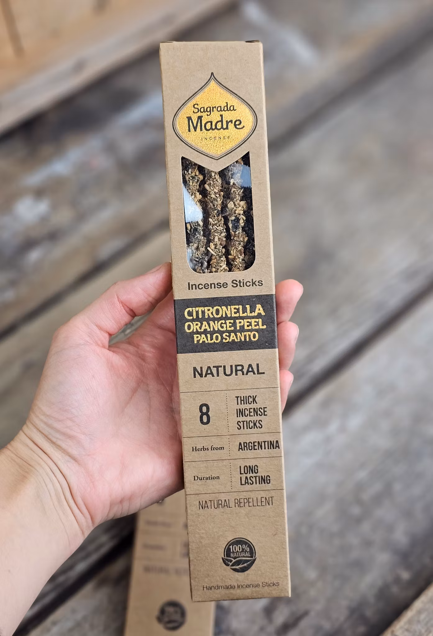 Sagrada Madre Natural line - Citronella, Apelsinskal & Palo Santo, rökelsepinnar