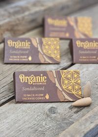 Song Of India - Organic Sandalwood, rökelsekoner backflow