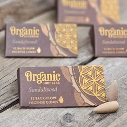 Song Of India - Organic Sandalwood, rökelsekoner backflow