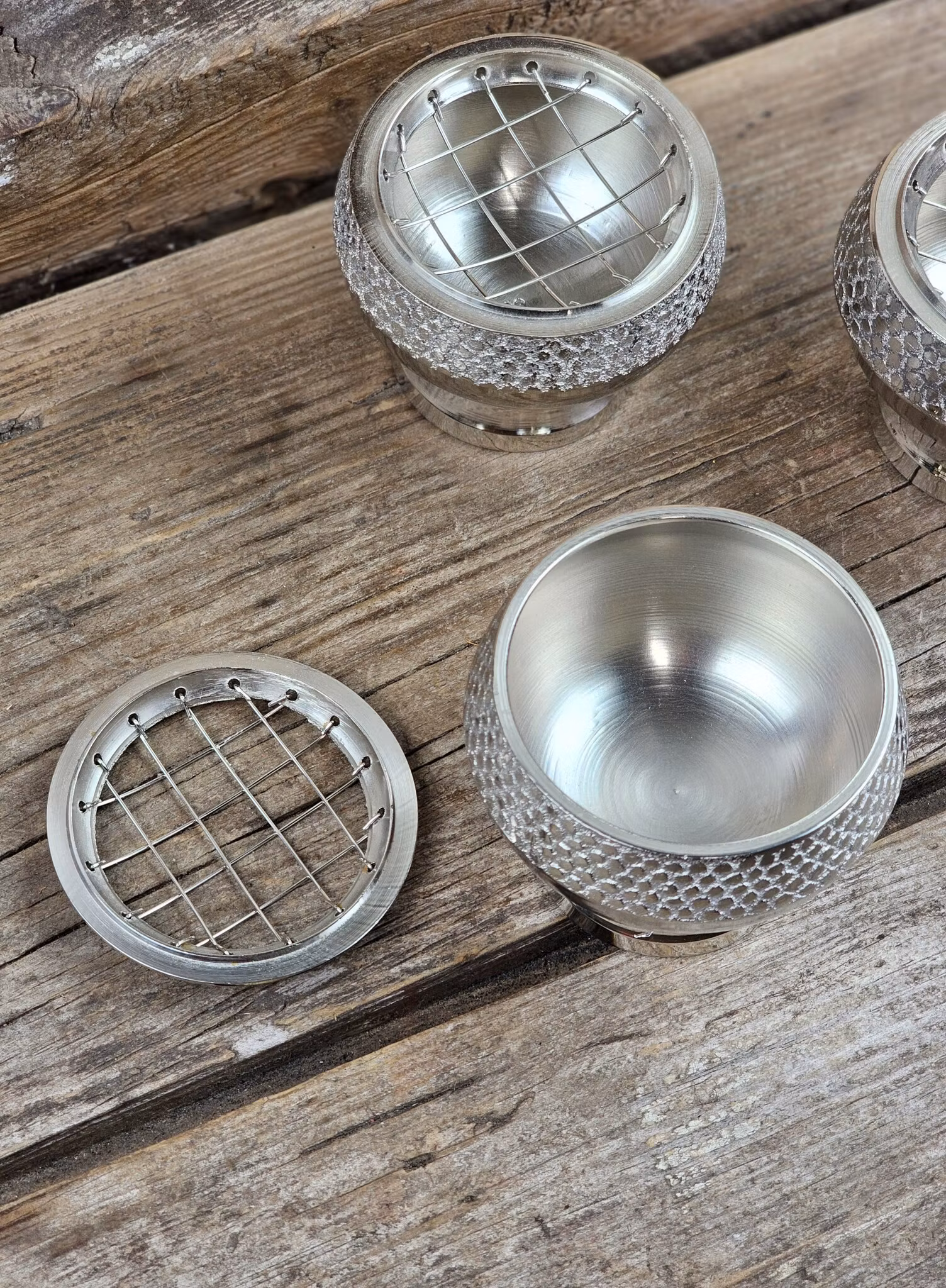 Rökelsebrännare i mässing, silver