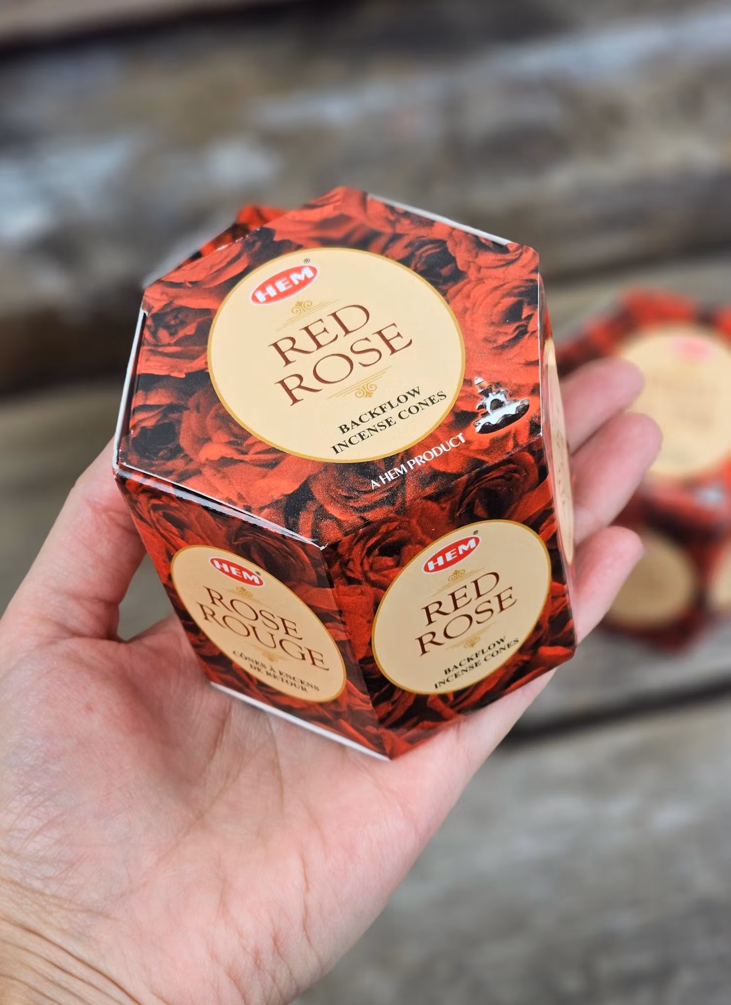 HEM - Red Rose, rökelsekoner backflow