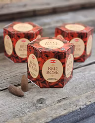 HEM - Red Rose, rökelsekoner backflow