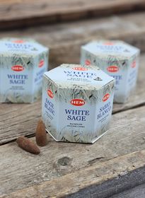 HEM - White Sage, rökelsekoner backflow