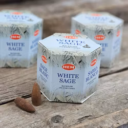 HEM - White Sage, rökelsekoner backflow