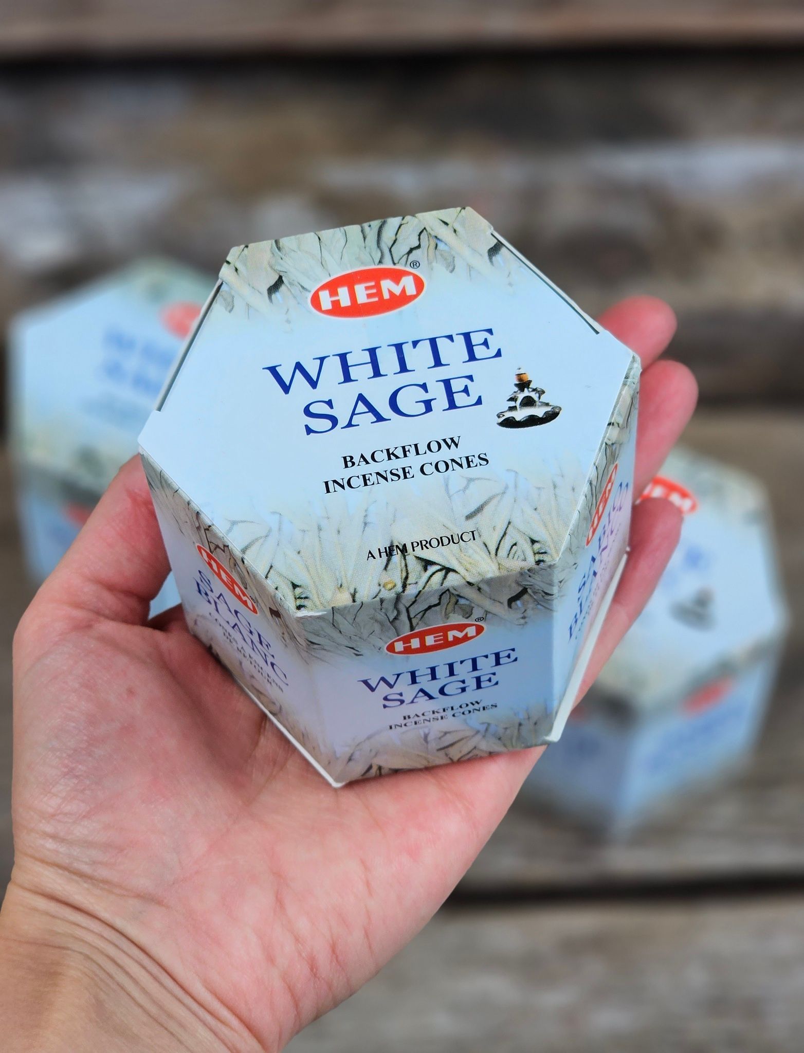 HEM - White Sage, rökelsekoner backflow