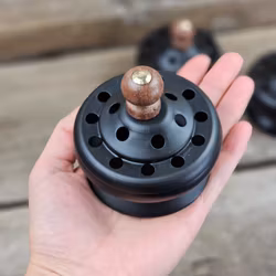 Rökelsebrännare, svart med lock