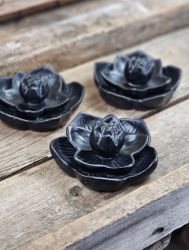 Rökelsehållare för backflow-koner, stor svart Lotus