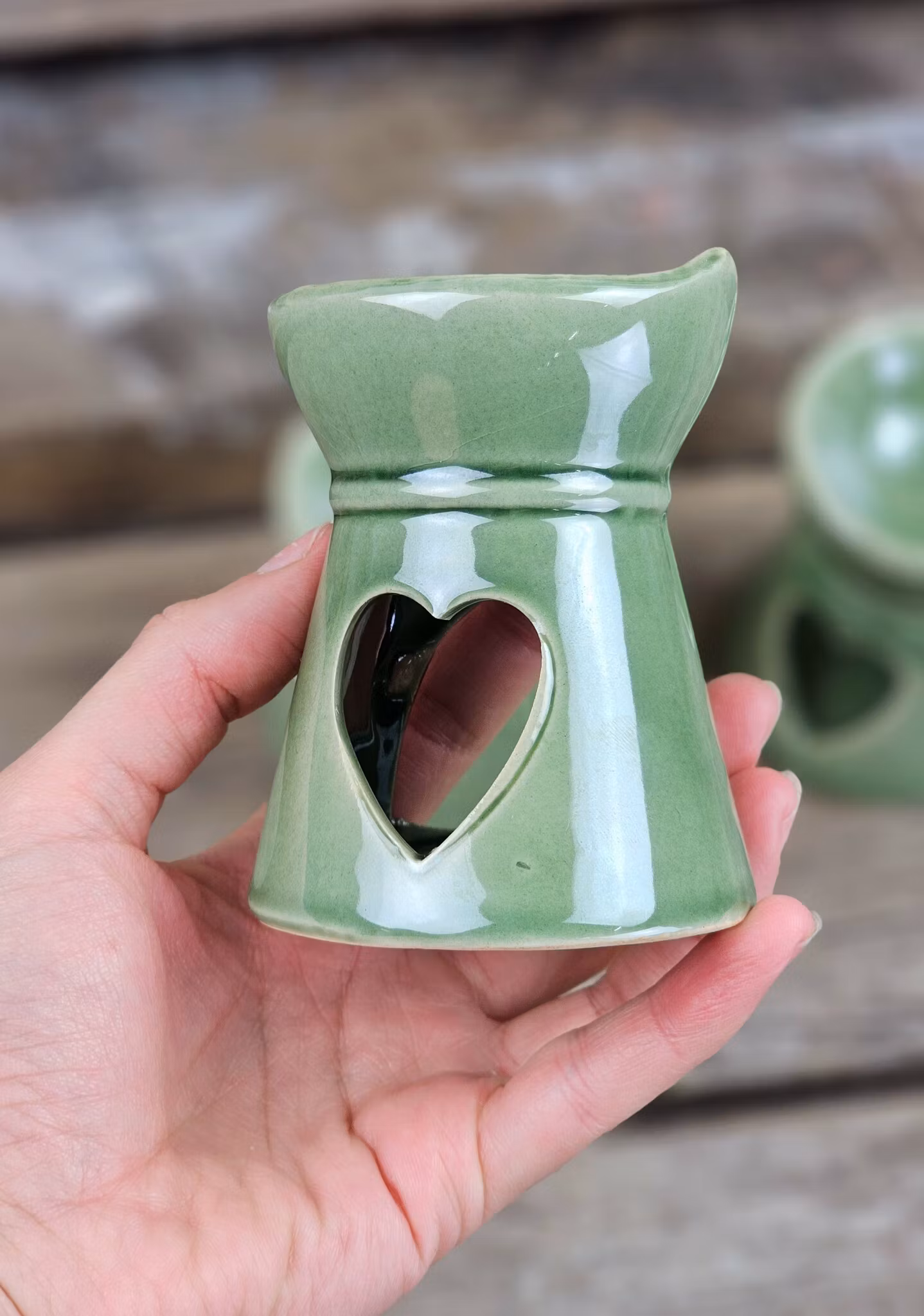 Aromalampa, diffuser grönt hjärta