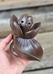 Rökelsehållare för backflow-koner, stor brun Lotus