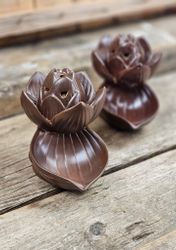 Rökelsehållare för backflow-koner, stor brun Lotus