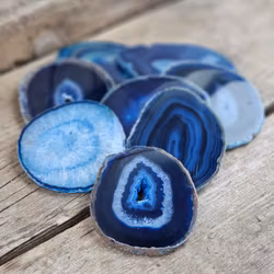 Agatskiva, blå (färgad)