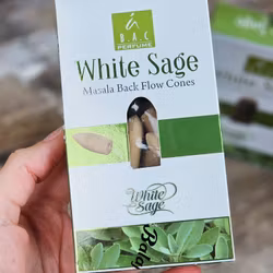 Balaji - White Sage, rökelsekoner backflow