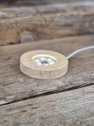 Rund ljusplatta för kristaller – vitt ljus (Ø 6 cm)