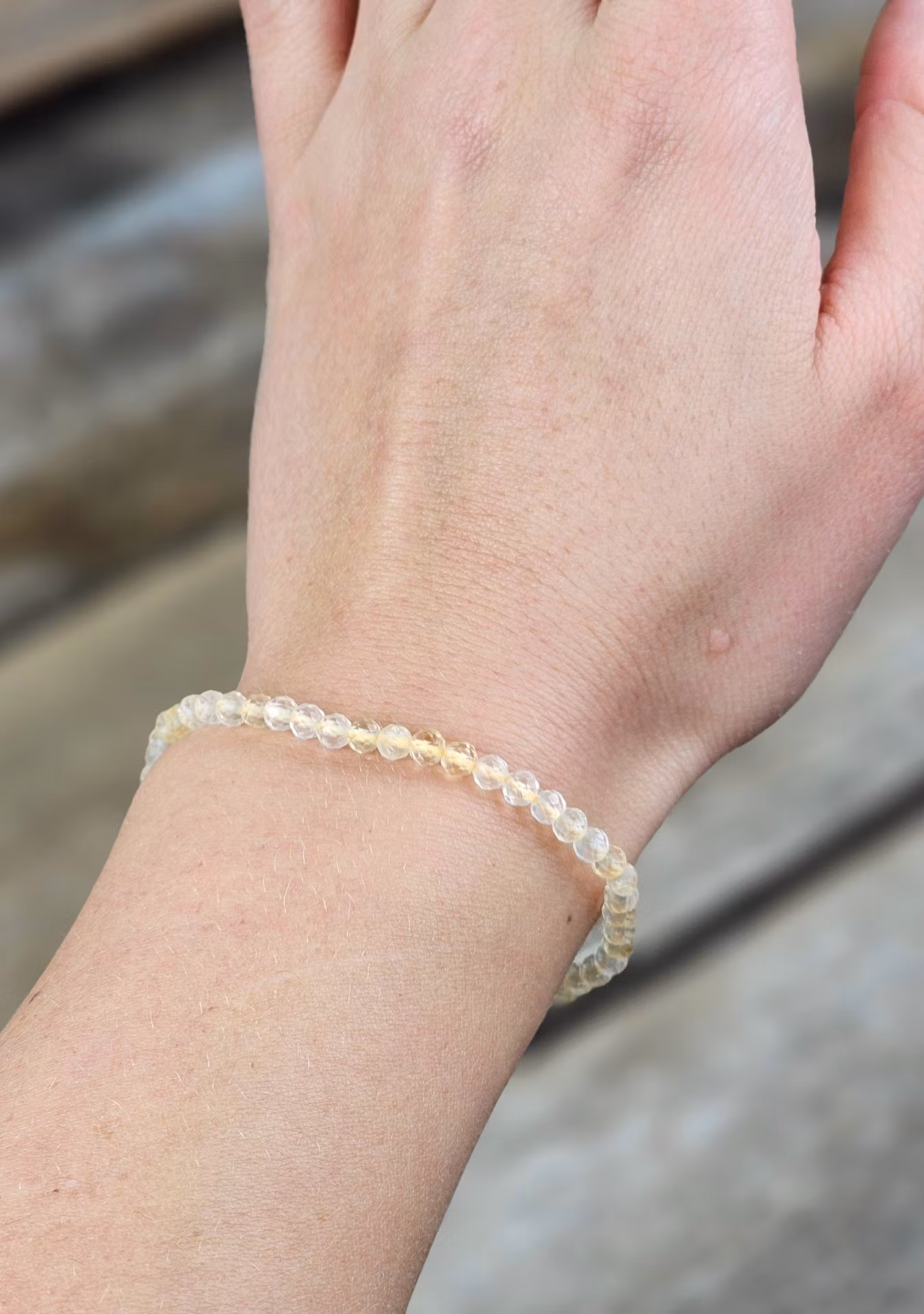 Citrin, armband 4mm facetterade pärlor