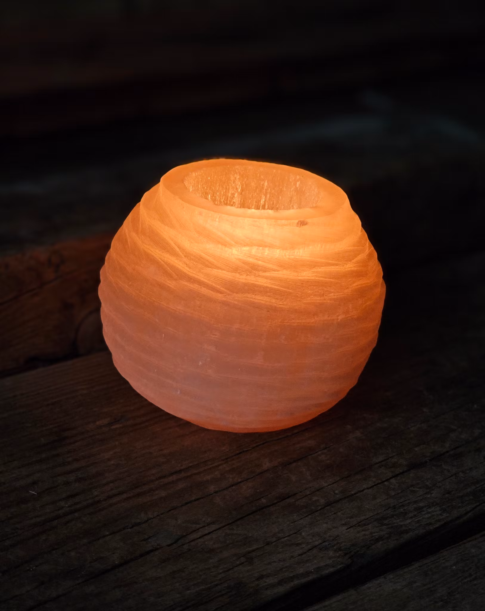 Orange Selenit, ljuslykta klot