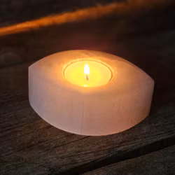 Vit Selenit, ljuslykta oval