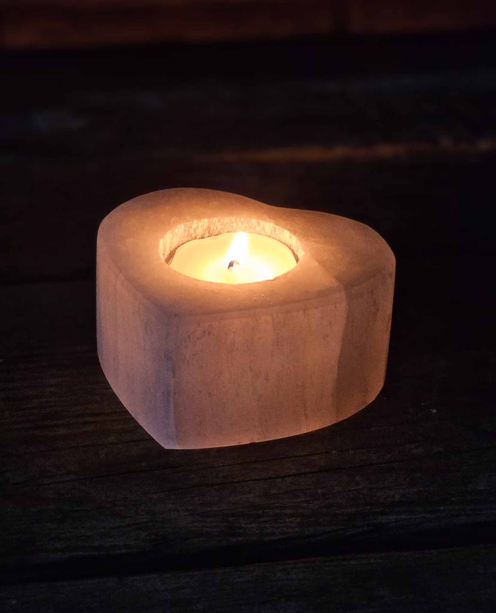 Vit Selenit, ljuslykta hjärta