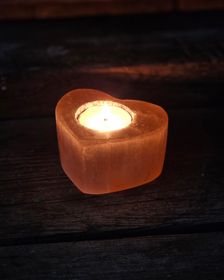 Orange Selenit, ljuslykta hjärta