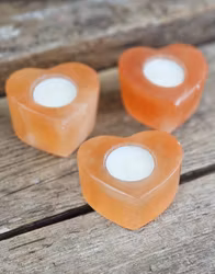 Orange Selenit, ljuslykta hjärta