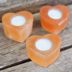 Orange Selenit, ljuslykta hjärta