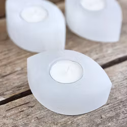 Vit Selenit, ljuslykta oval