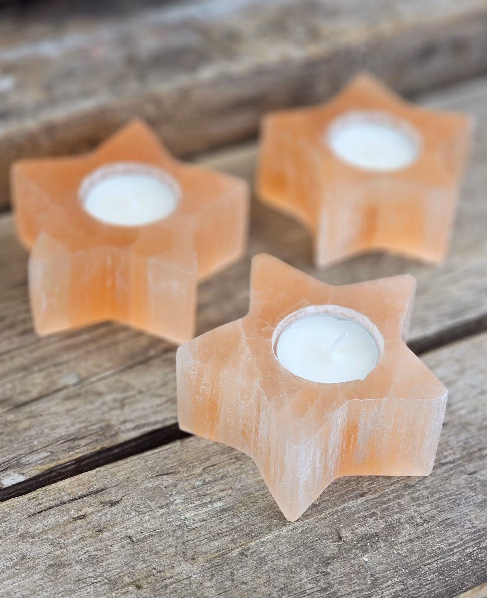 Orange Selenit, ljuslykta stjärna