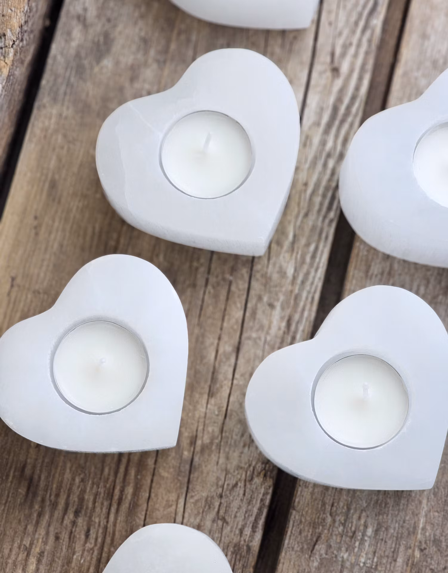 Vit Selenit, ljuslykta hjärta