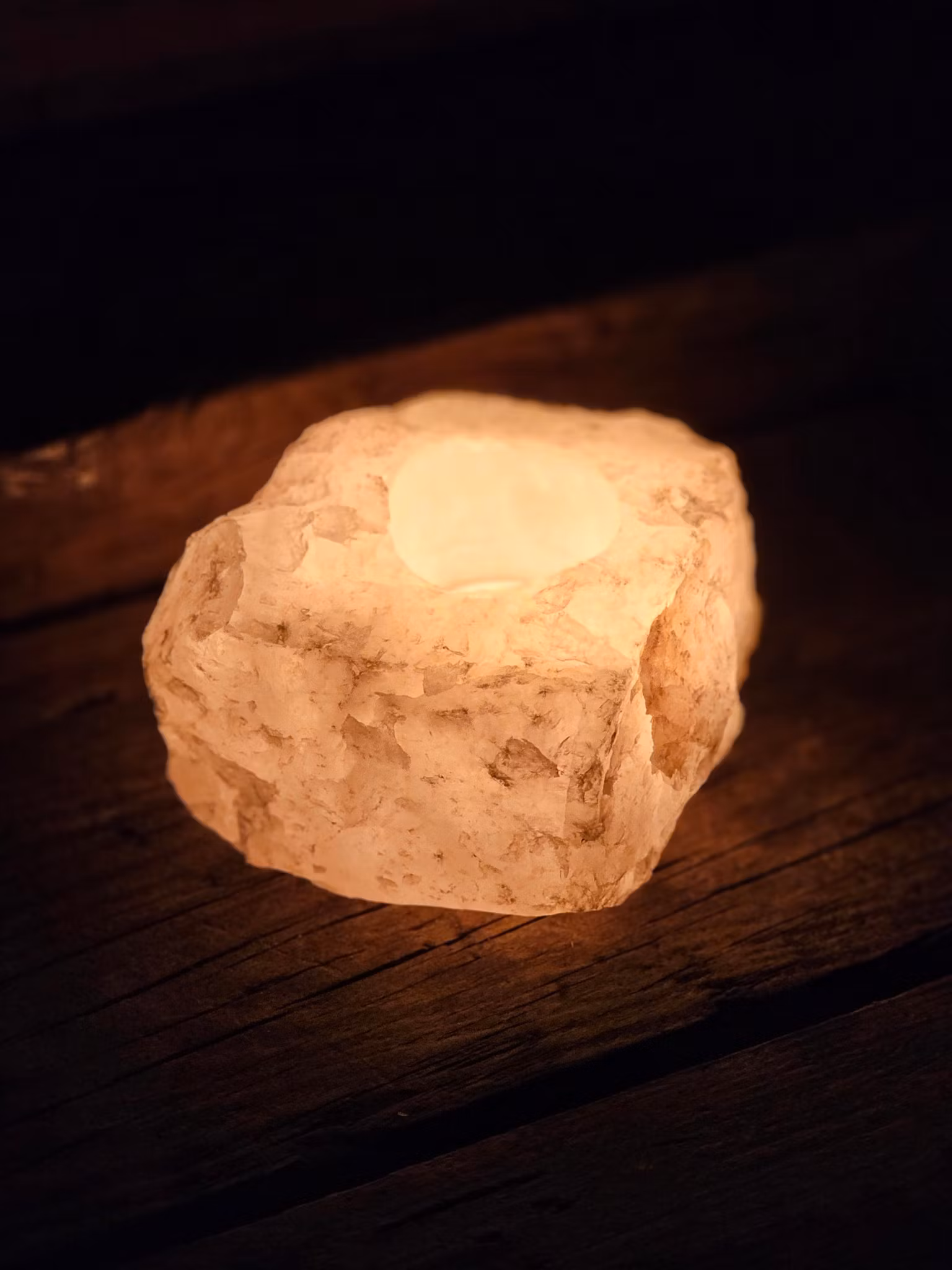 Bergkristall rå, ljuslykta