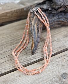 Solsten, halsband 4mm facetterade pärlor 925s.