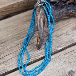 Apatit, halsband 4mm facetterade pärlor 925s.