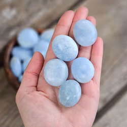 Blå Kalcit, mini touchstone