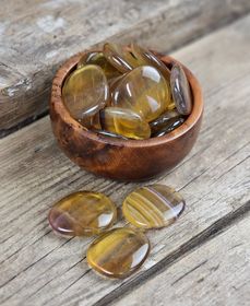 Gul Fluorit platta, touchstone