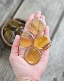 Gul Fluorit platta, touchstone