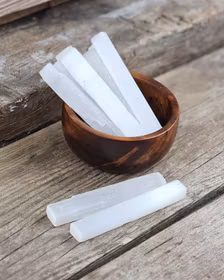 Vit Selenit, rå stav 10 cm