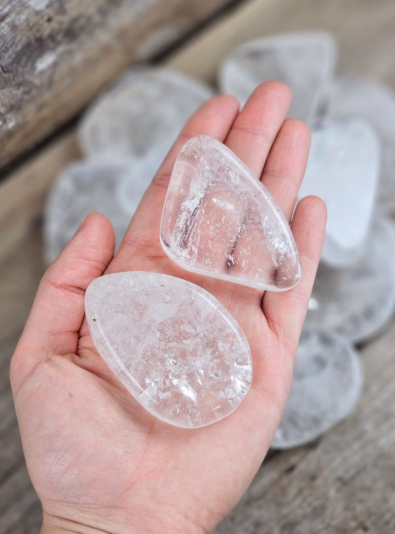 Bergkristall platta, stor touchstone