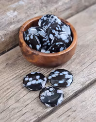 Snöflingeobsidian platta, touchstone