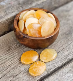 Gul Kalcit platta, touchstone