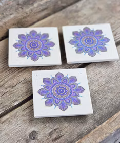Rökelsehållare, sandsten Mandala