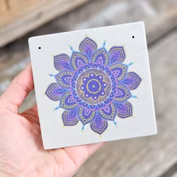 Rökelsehållare, sandsten Mandala
