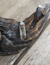 Rökkvarts rå spets, silverpläterat hänge