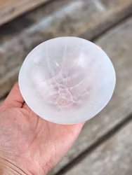 Vit Selenit, rund skål 10 cm