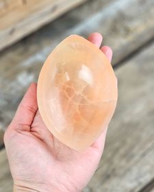 Orange Selenit, oval skål 10 cm