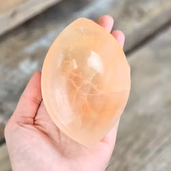 Orange Selenit, oval skål 10 cm