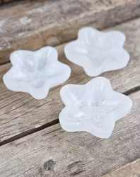 Vit Selenit, blomma skål 10 cm