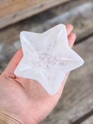 Vit Selenit, stjärna skål 10 cm