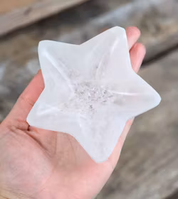 Vit Selenit, stjärna skål 10 cm