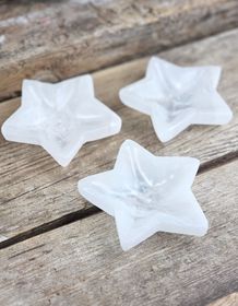 Vit Selenit, stjärna skål 10 cm