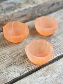 Orange Selenit, liten oktagon skål