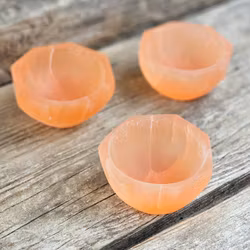Orange Selenit, liten oktagon skål