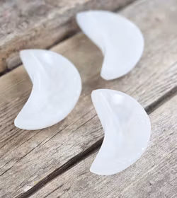 Vit Selenit, måne skål 10 cm